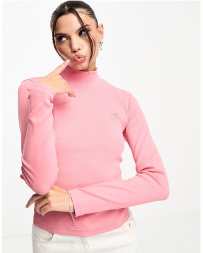 Dickies – marysville – hochgeschlossenes, langärmliges shirt - Pink