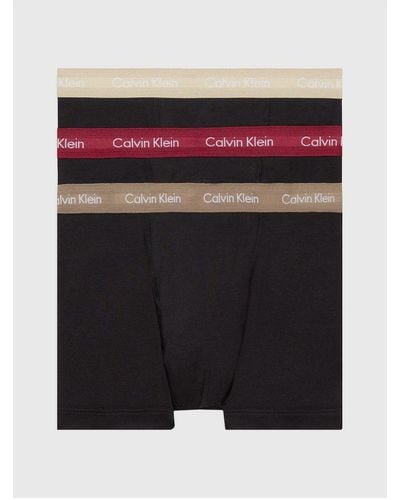 Calvin Klein Cotton Stretch Trunks 3 Pack - Black