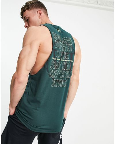 Under Armour Training X Project Rock Snake Print Tank - Green