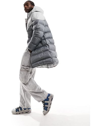 Nike Club Long Length Puffer Coat - Grey