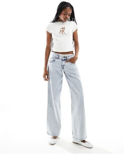 Motel Low Rise Parallel Jeans - White