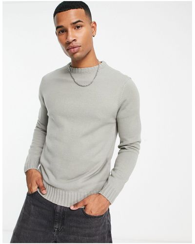 Another Influence Textured Knit Sweater - Grey