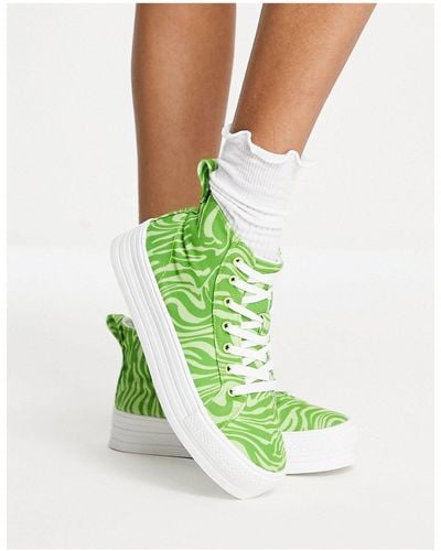 Daisy Street Exclusive High Top Sneakers - Green