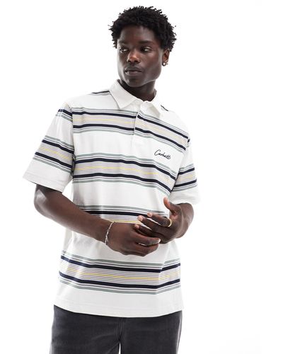 Carhartt Stripe Short Sleeve Polo Shirt - Grey