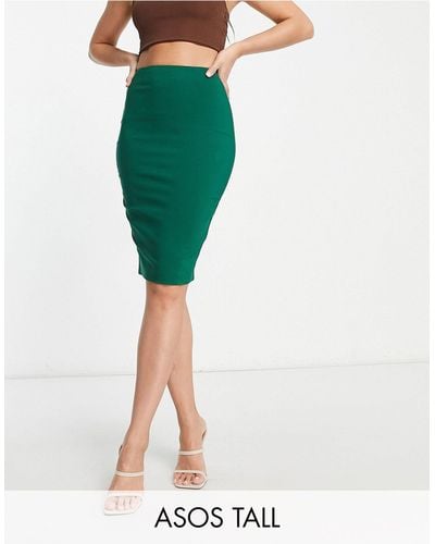 ASOS Asos Design Tall High Waist Pencil Skirt - Green