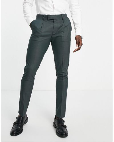 Noak 'camden' Skinny Premium Fabric Suit Trousers - Green