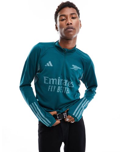 adidas Originals Adidas - football arsenal fc 2023/24 - felpa da allenamento con zip corta - Blu