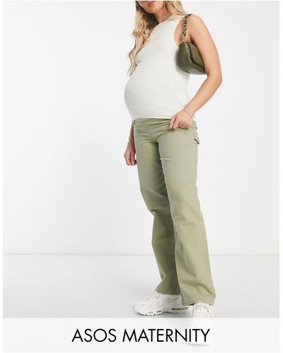 ASOS Asos design maternity – minimalistische cargohose - Weiß