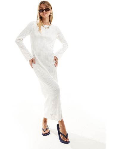 Vero Moda Textured Jersey Maxi Dress - White
