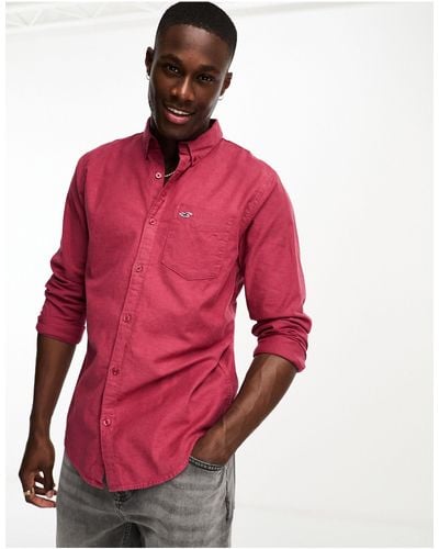 Hollister Icon Logo Long Sleeve Shirt - Red