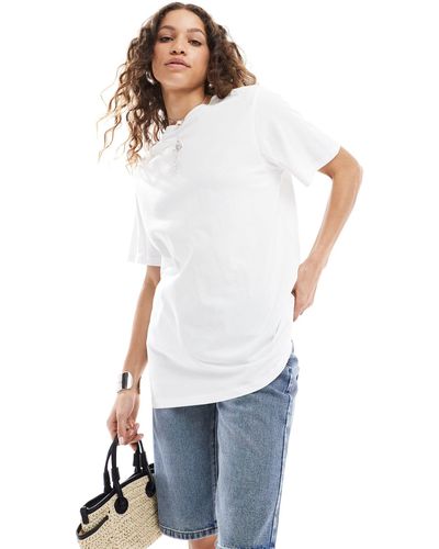 Monki Mini Jersey T-shirt Dress - White
