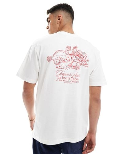 Only & Sons Relaxed Fit T-shirt With Toujours Frais Back Print - White
