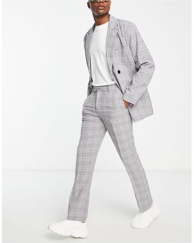Mennace Straight Leg Suit Pants - Gray