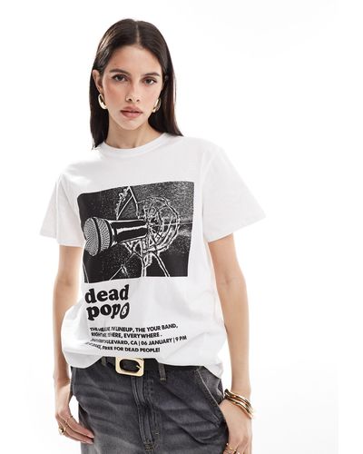 ASOS Regular Fit T-shirt With Dead Pop Band Graphic - White