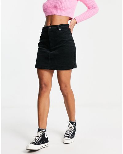 Monki Cord Mini Skirt - Black