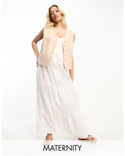 Vero Moda Maxi Skirt With Tie Waist - White