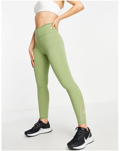 Nike One - legging longueur cheville à taille mi-haute en tissu dri-fit - kaki - Vert