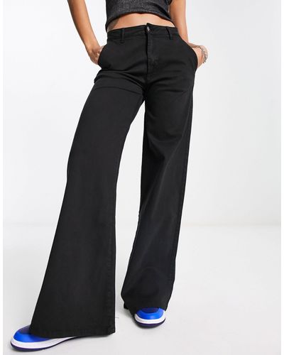 Urban Classics Pantaloni a vita alta con fondo ampio neri - Nero