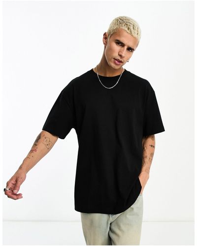 Weekday Camiseta extragrande negra - Negro