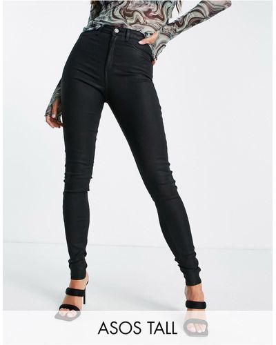 ASOS Asos Design Tall - Ridley - Skinny Jeans Met Hoge Taille - Zwart
