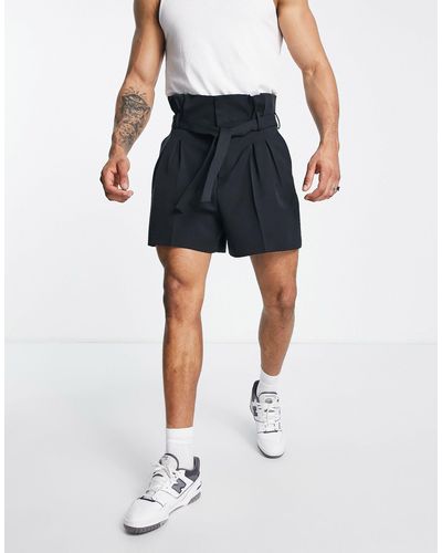 ASOS Smart Bermuda Shorts With Paperbag Waist - Black
