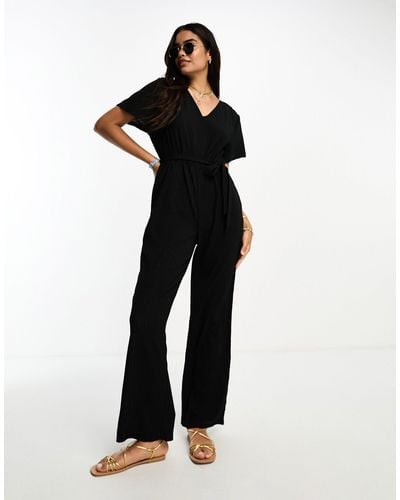 Vero Moda Flutter Sleeve Jumpsuit - Black