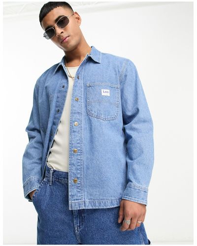 Lee Jeans – arbeitskleidung – locker geschnittene jeans-hemdjacke - Blau