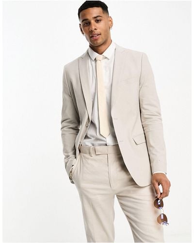 French Connection Linen Formal Suit Jacket - White
