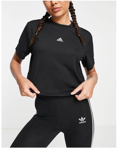adidas Originals Adidas Yoga Elements Cropped T-shirt - Black