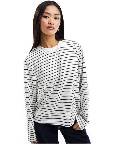 Mango Stripe Sweatshirt - White