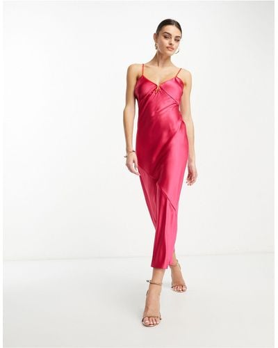 Never Fully Dressed Satin Slip Dress - Red