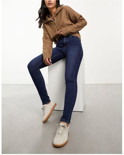 New Look Lift And Shape Skinny Jeans - Blue