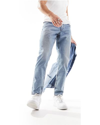 ASOS Vintage Tapered Jeans With Abrasions - Blue