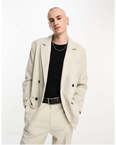 Weekday Leo Co-ord Double Breasted Blazer - Natural
