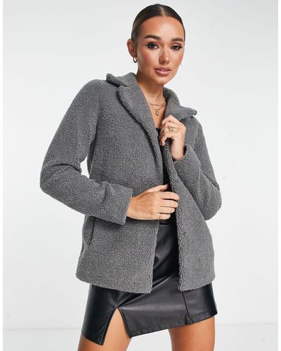 Unreal Fur Faux Fur Jacket - Grey