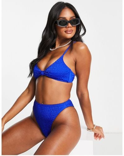 South Beach Mix & match - slip bikini a vita alta cobalto - Blu