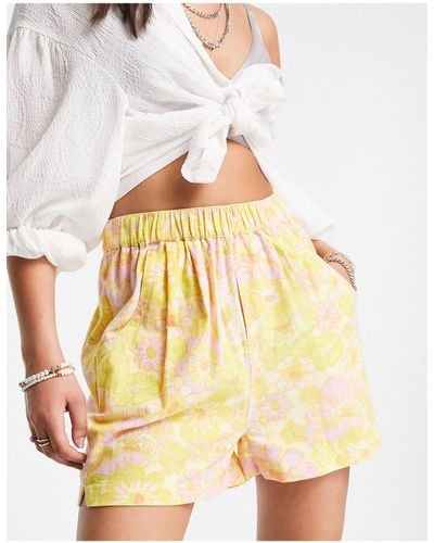 Free People Palo Duro Relaxed Shorts - Yellow