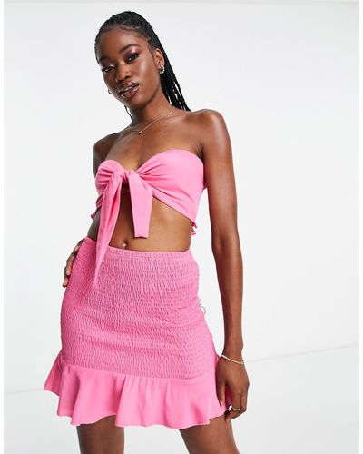 South Beach Beach Skirt And Tie Top Co-ord - Pink