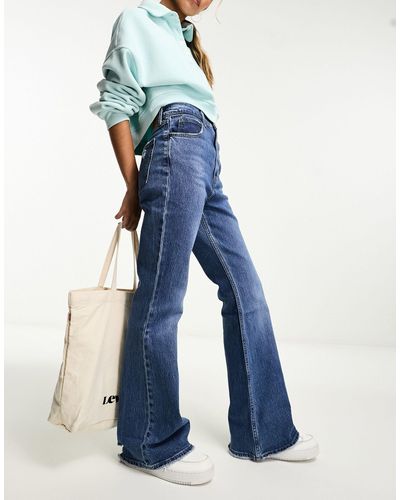 Levi's Jeans a zampa medio a vita alta anni '70 - Blu