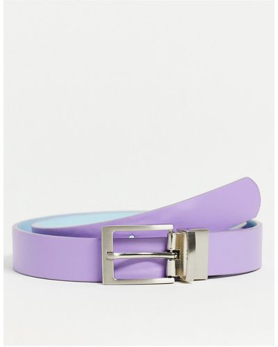 ASOS Faux Leather Smart Reversible Belt - Purple