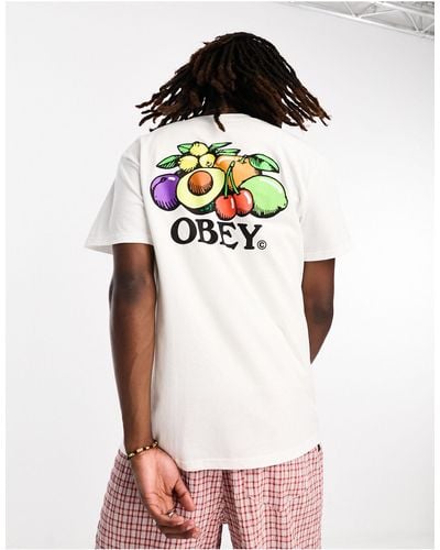 Obey T-shirt Met Fruitschaalprint Op - Wit