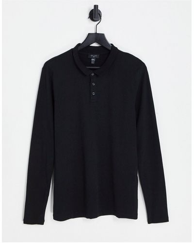 New Look Long Sleeve Polo Shirt - Black