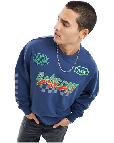G-Star RAW – oversize-sweatshirt - Blau