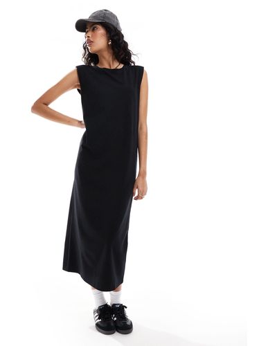 New Look Midi Dress With Shoulder Pads - Black
