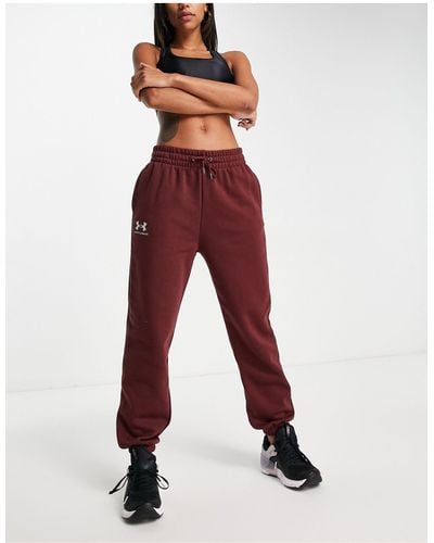 Under Armour Essential Fleece Trackies - Red