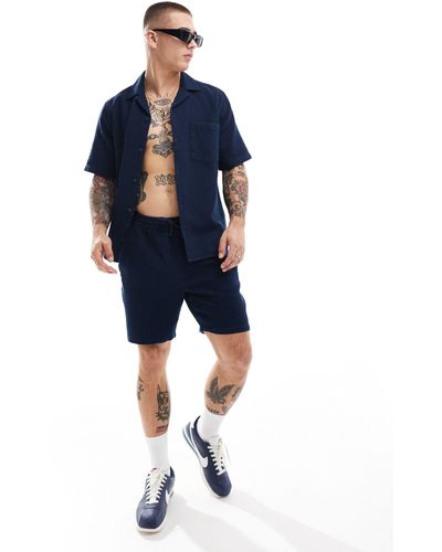 Only & Sons Waffle Short Co-ord - Blue