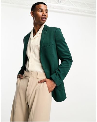 ASOS Super Skinny Jersey Blazer - Green