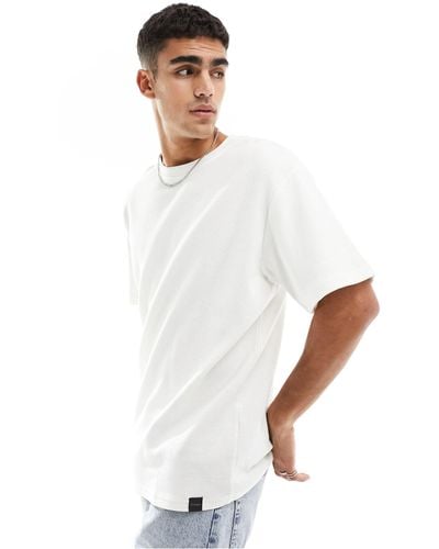 Pull&Bear Ottoman Textured T-shirt - White