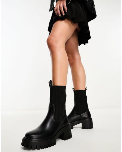 SIMMI Shoes Simmi London - Larkin - Chelsea Sock Boots - Zwart