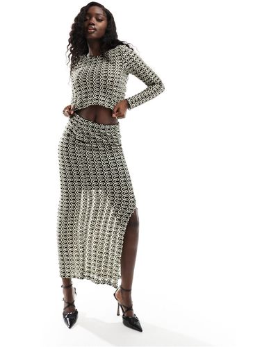 Y.A.S Slit Front Maxi Skirt Co-ord - White